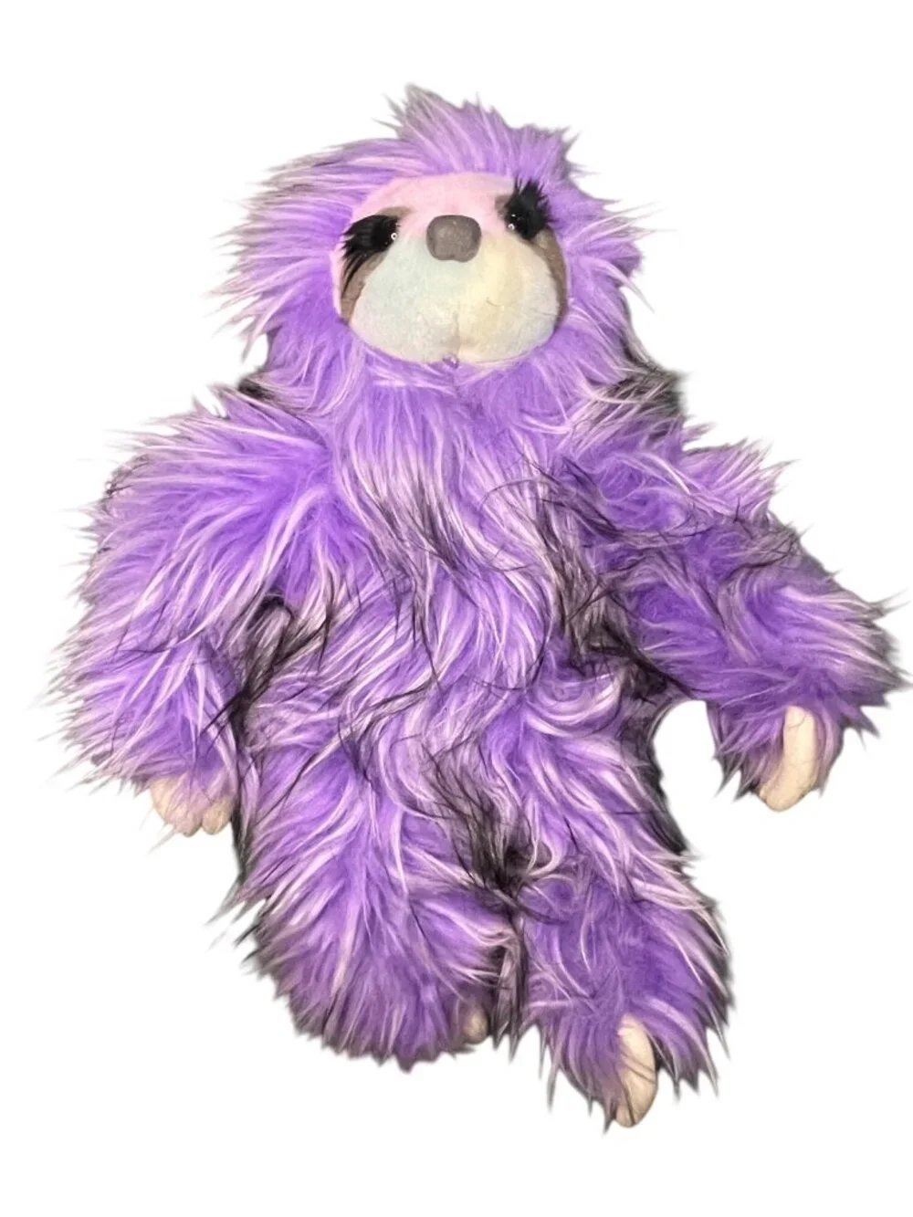 Aurora Purple Sloth Plush Toy With Long Fur Soft Polyester 18 Inches